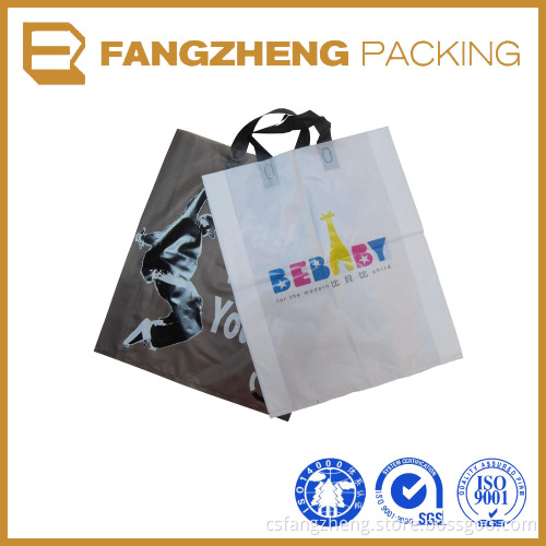 HDPE/LDPE wholesale china factory 60 microns for handle shopping bags/product design handle bag/Soft Loop Handle Plastic Bag